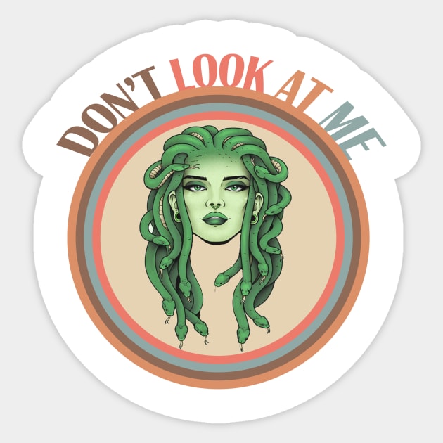 Don't Look At Me Medusa Sticker by Netcam